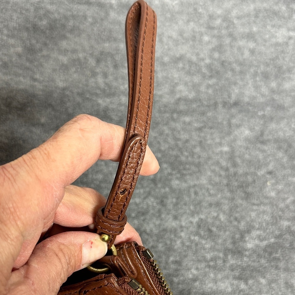 Cole Haan Tan Leather Wristlet with Gold Studs - Picture 6 of 11